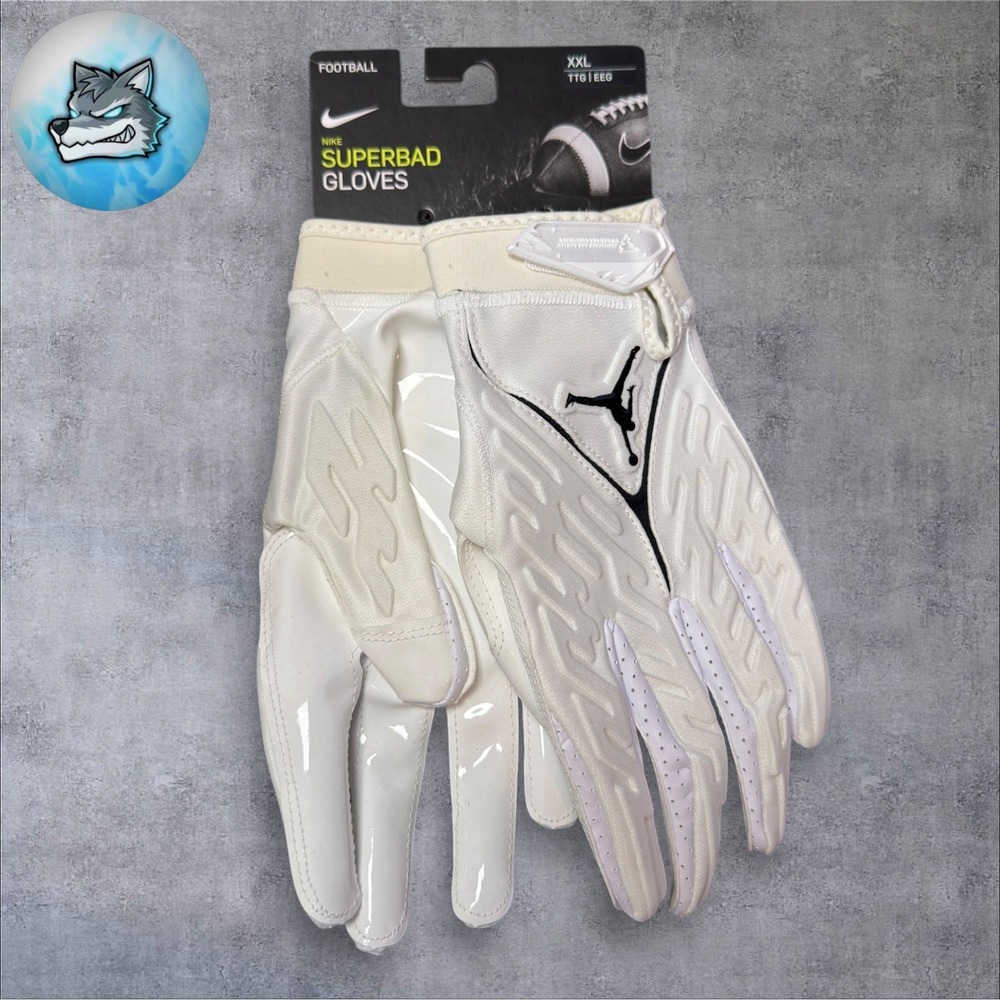 Nike Jordan Superbad 6.0 PE Football Gloves White Black Men's 2XL DX4476-102